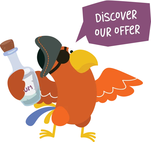Parrot holding rum bottle2