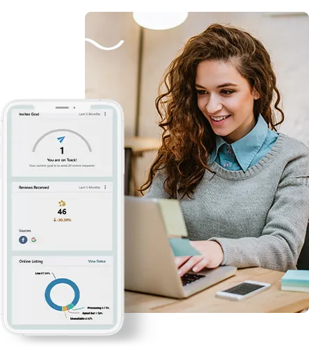 Woman using laptop